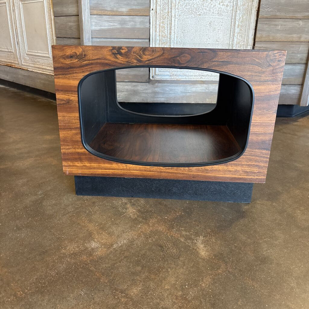 MCM Glass/Wood End Table 24 X 24 X 18