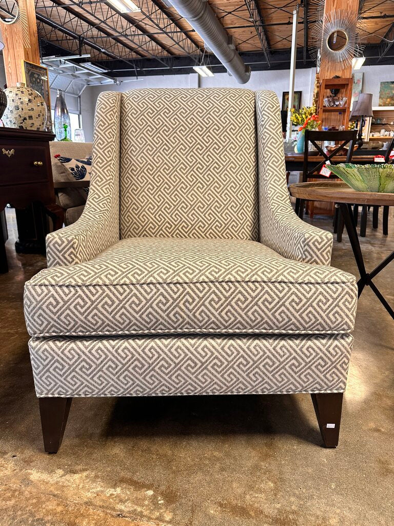 Geometric Design Wingback Chair