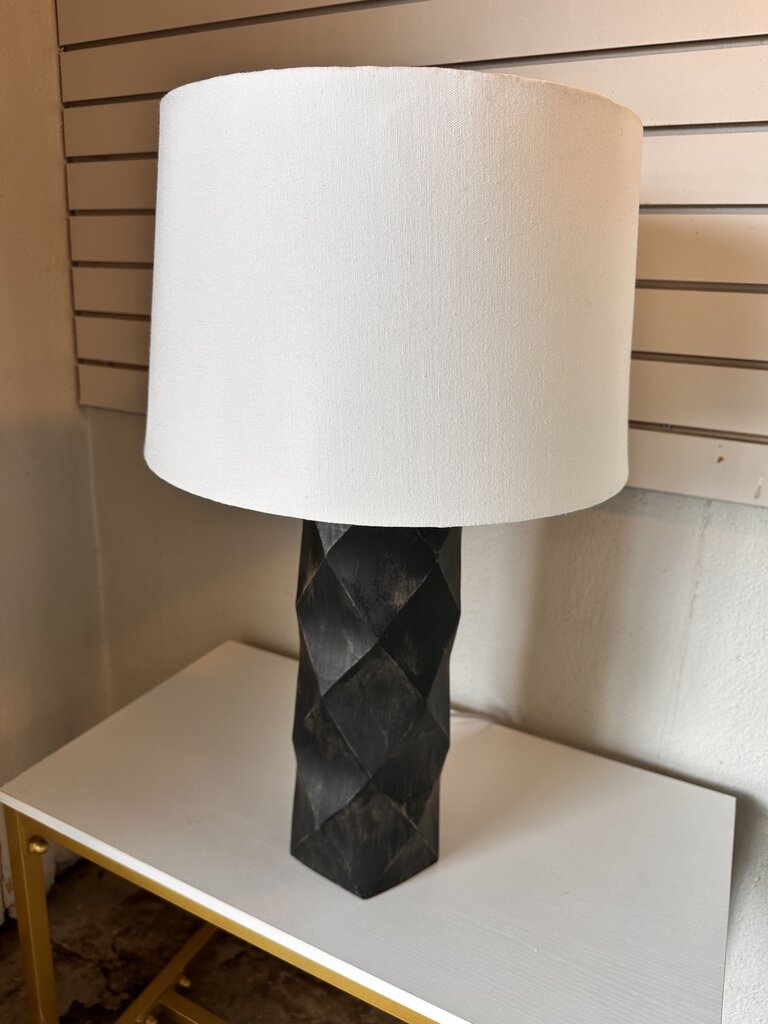 Wood Geometric Table Lamp