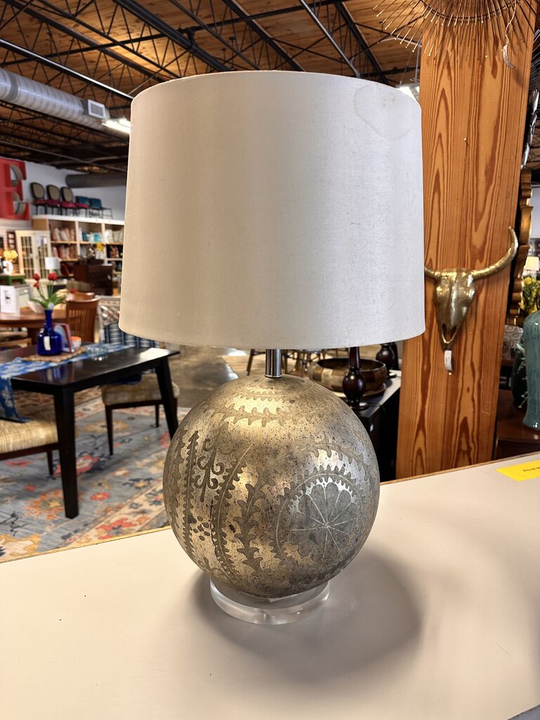 Metallic Ball On Acrylic Base Lamp