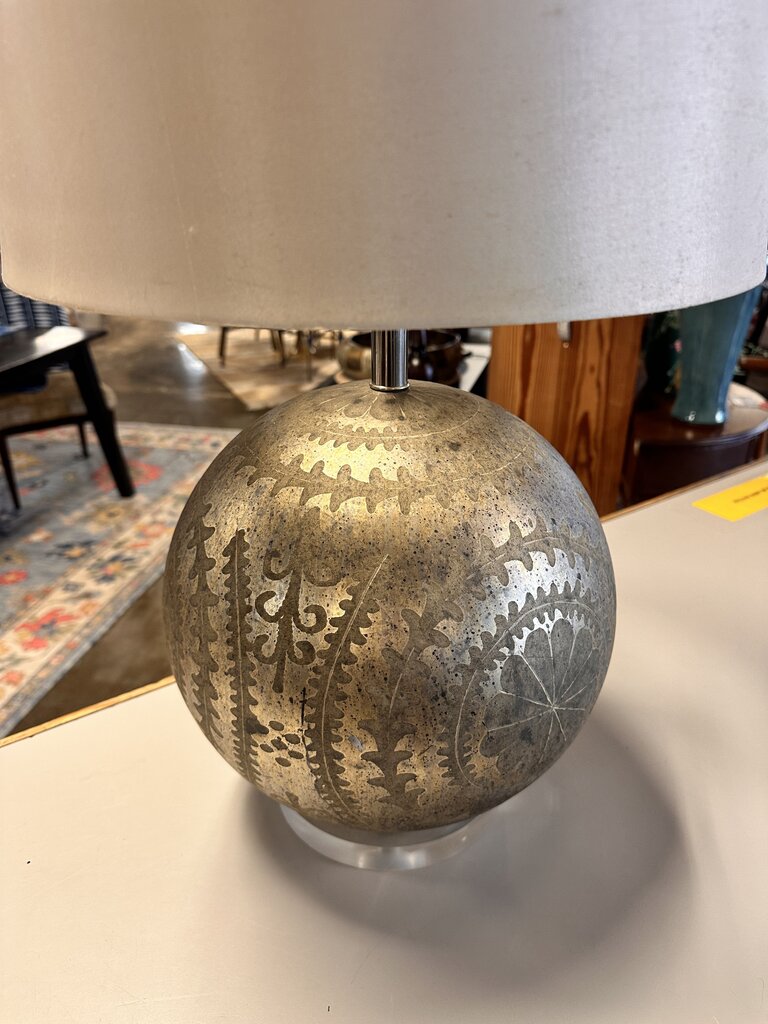 Metallic Ball On Acrylic Base Lamp