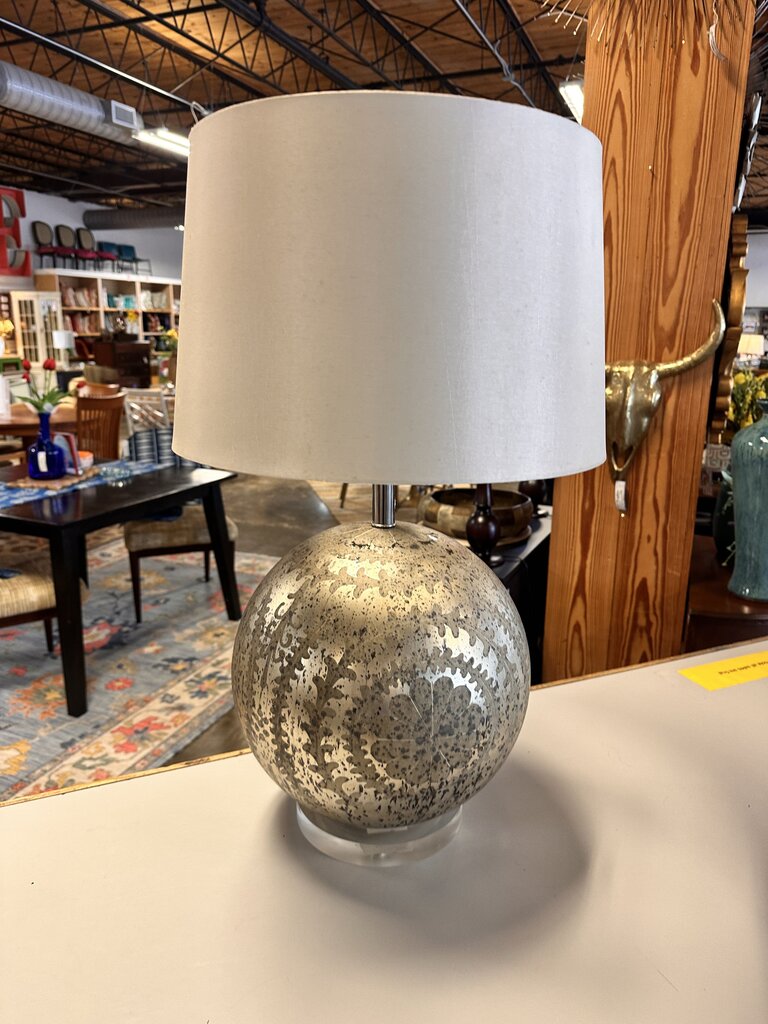 Metallic Ball On Acrylic Base Lamp