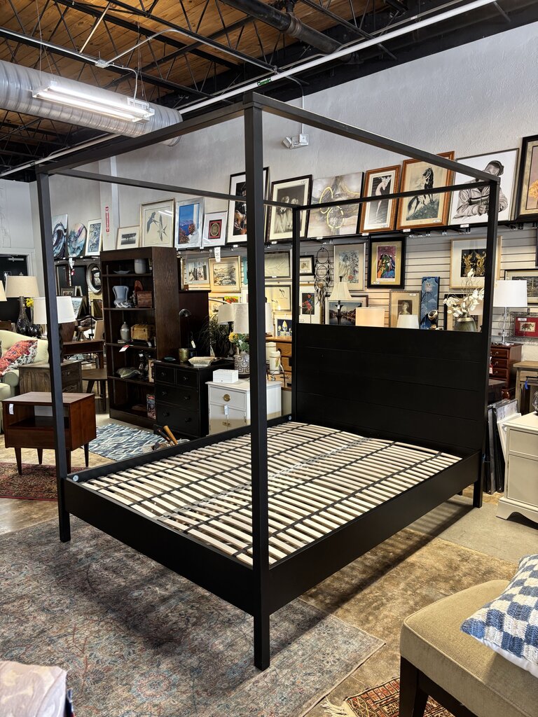 YTTERVAG Wood Four Poster Queen Bed