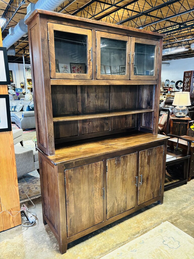 Wood Farmhouse Hutch 2 PC 59.5 X 22.5 X 83.5