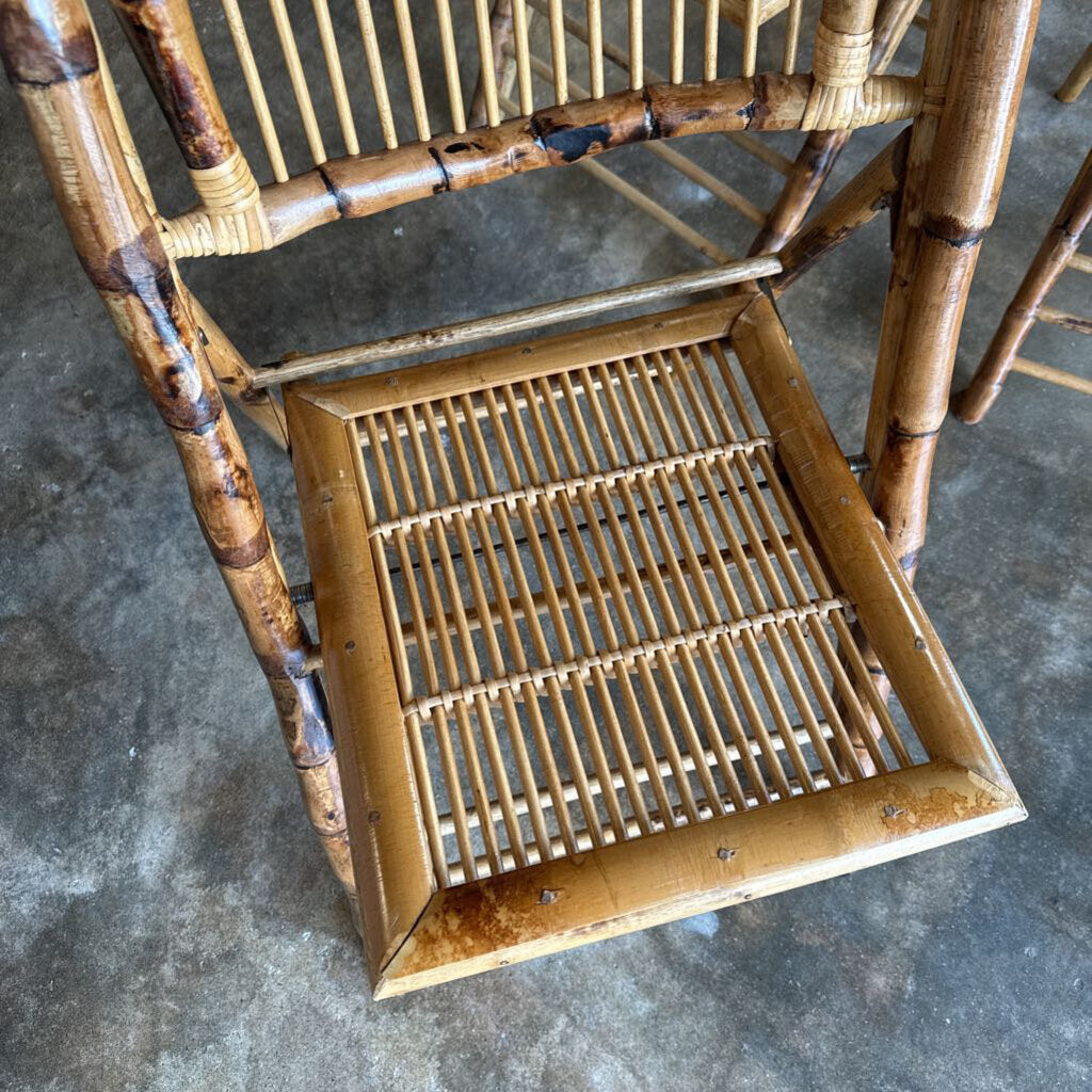 Vintage Bamboo Rattan Folding Chair