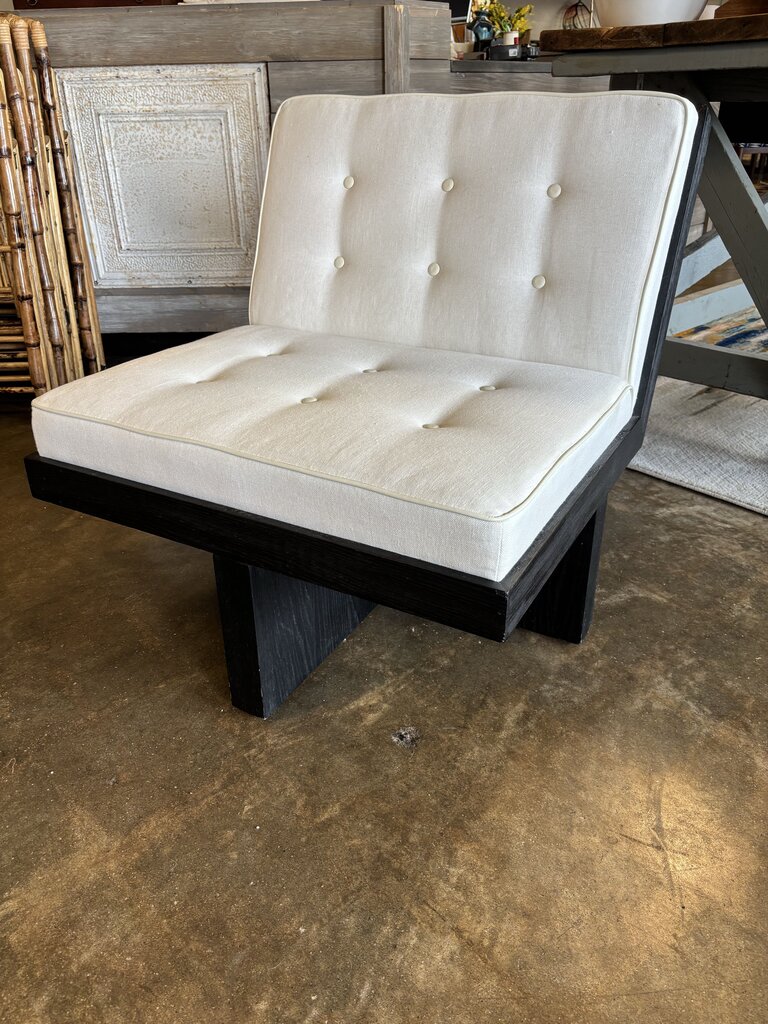 Wright Linen Wood Lounge Chair