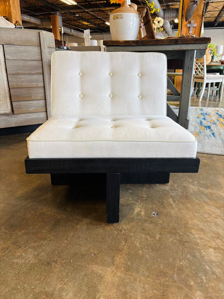 Wright Linen Wood Lounge Chair