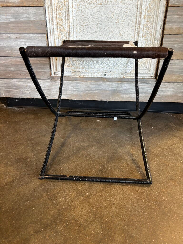 Cowhide Metal Utility Stool