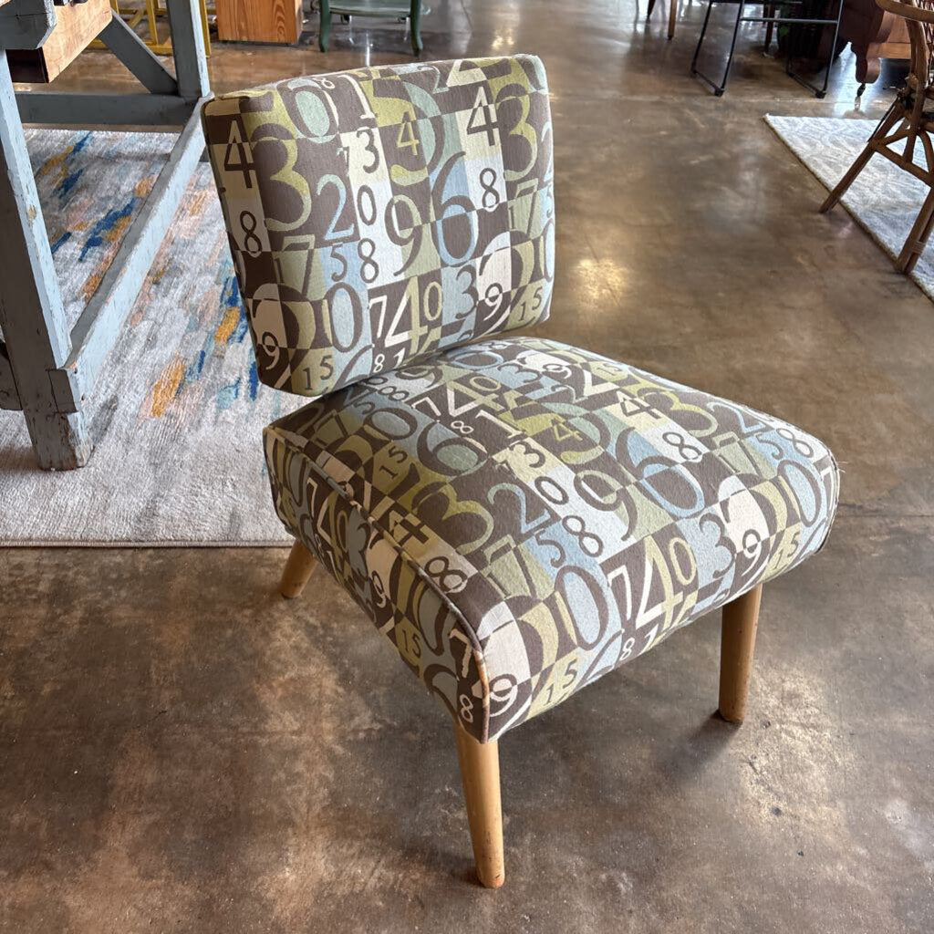 Numerical Print Fabric Chair