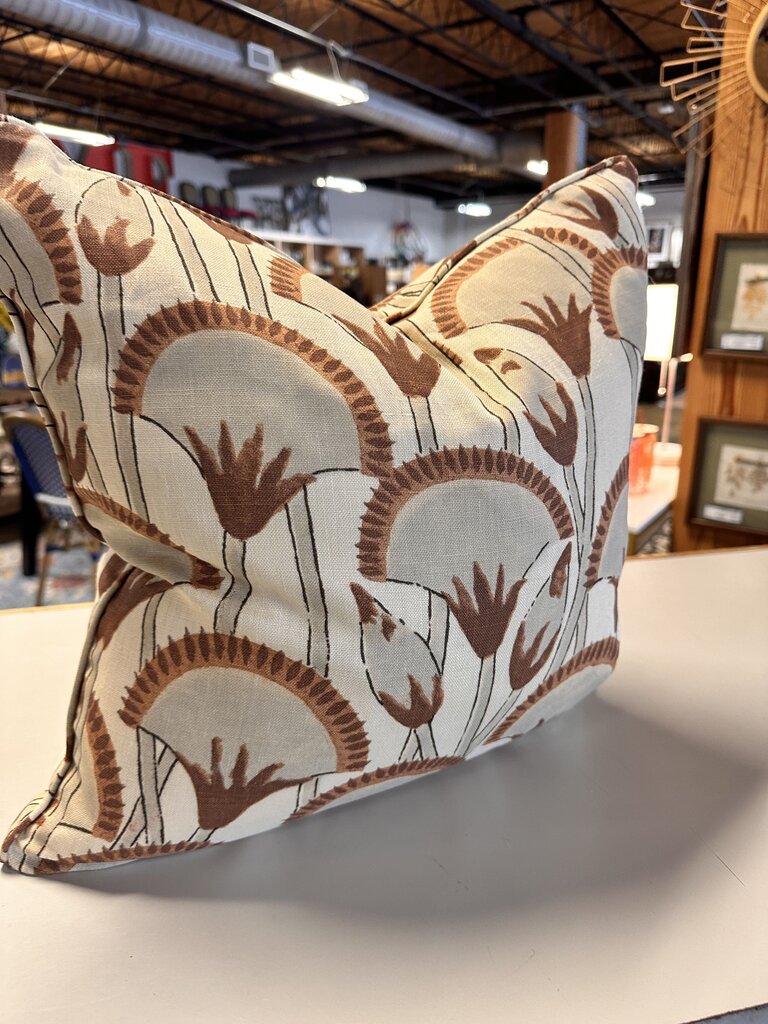 Brown Floral Pillow