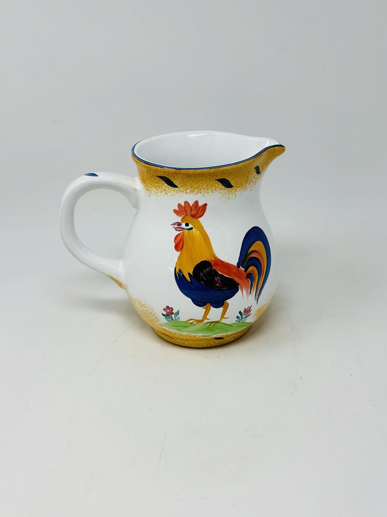 Hand Painted Herend Hungary Pottery Rooster Pitcher