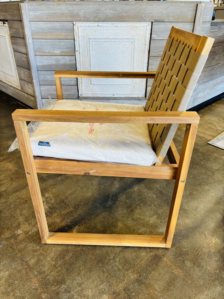 Wood & Woven Outdoor Chair