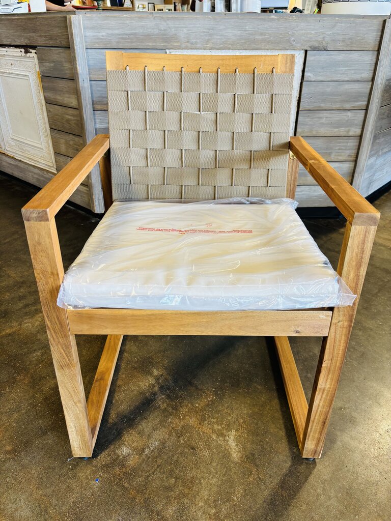 Wood & Woven Outdoor Chair