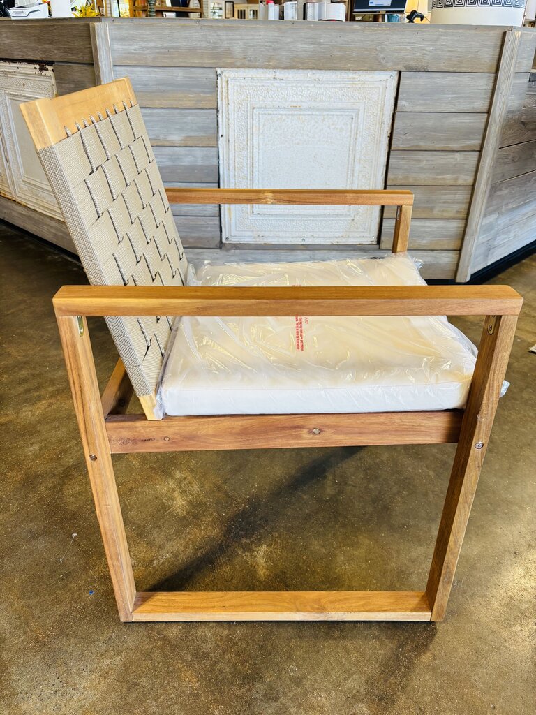 Wood & Woven Outdoor Chair