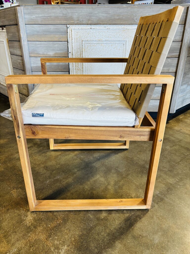 Wood & Woven Outdoor Chair