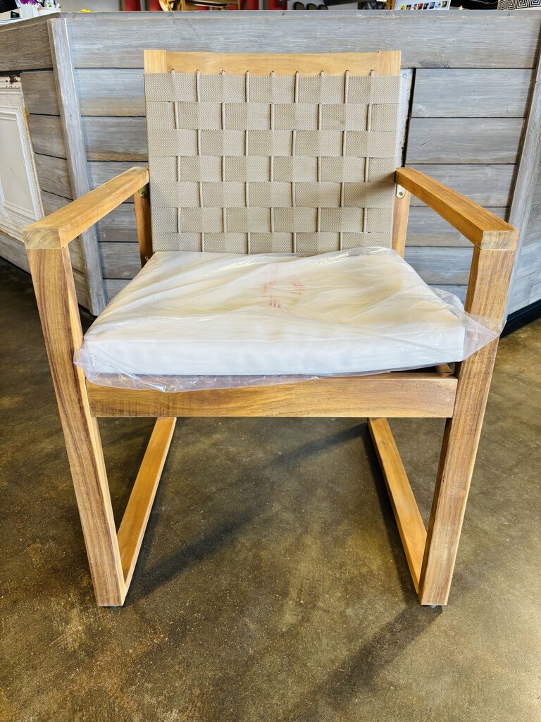 Wood & Woven Outdoor Chair