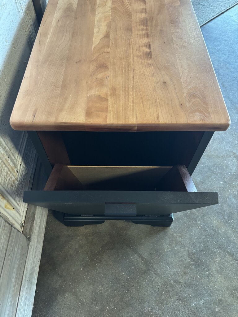 Painted Side Table with Hidden Bin 15 X 25 X 22