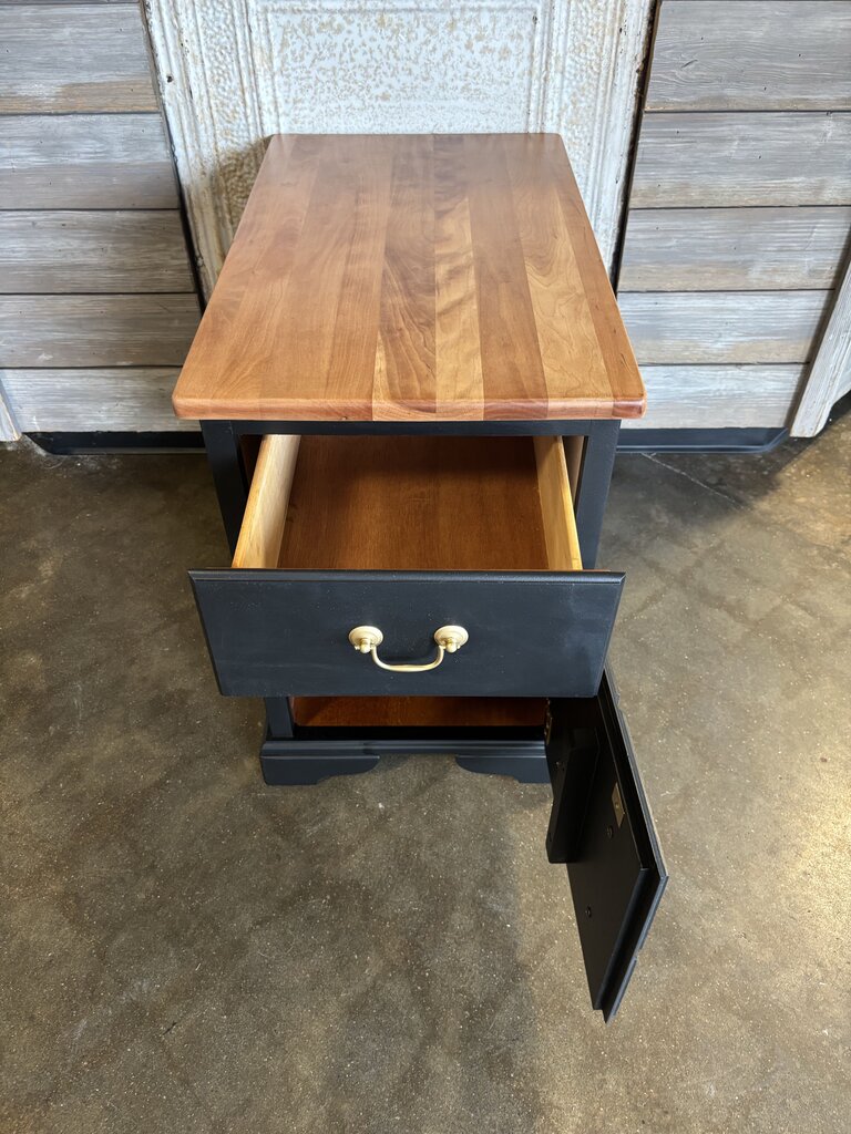 Painted Side Table with Hidden Bin 15 X 25 X 22