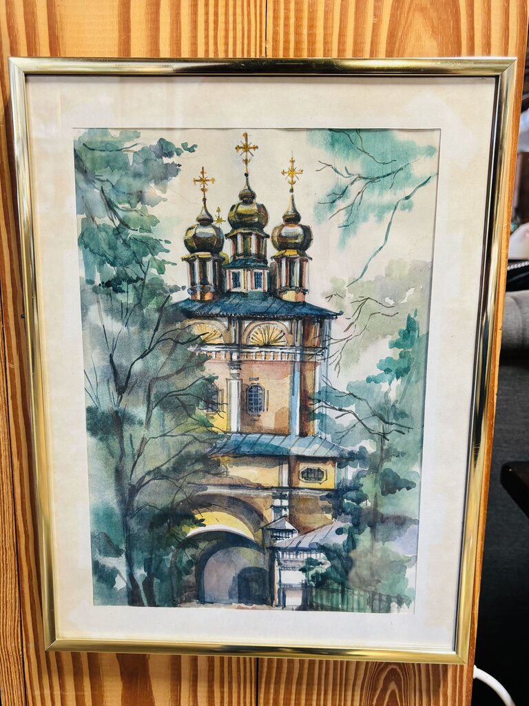 Vintage Watercolor Church Print