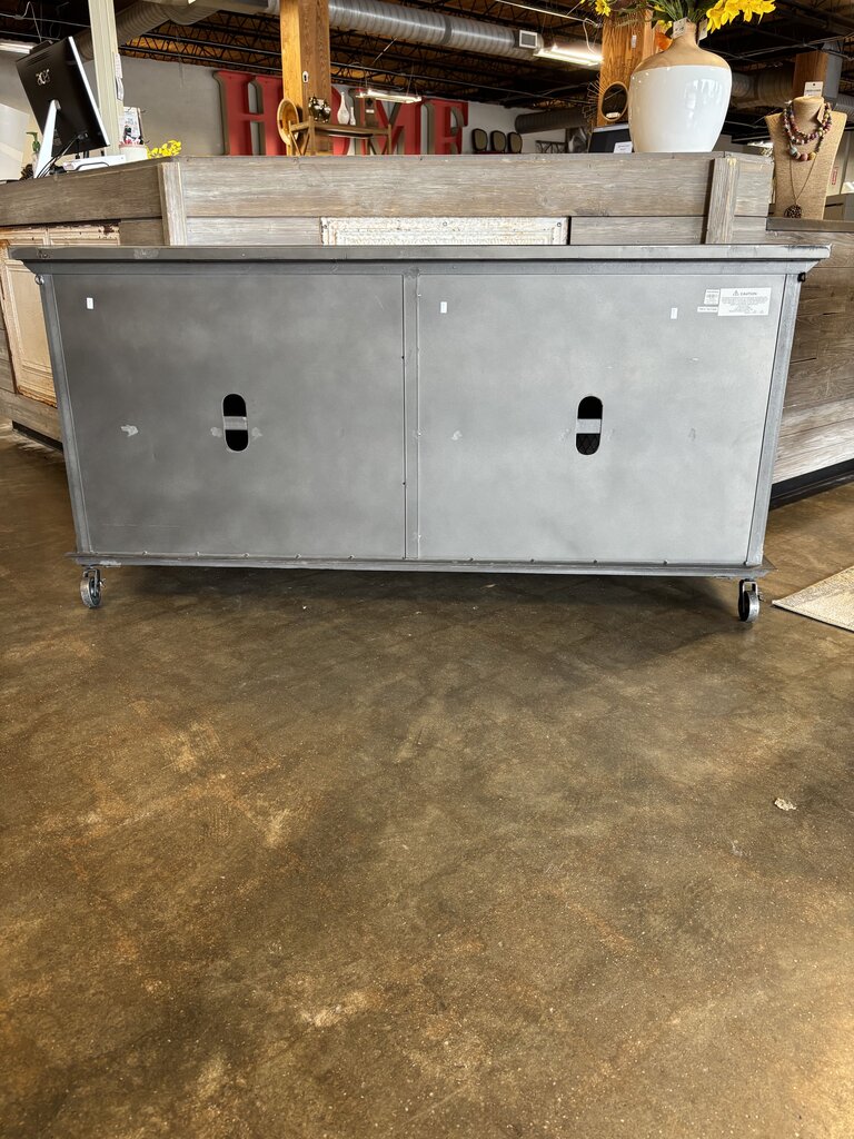 Rolling Metal Console/Storage Cabinet 62.25 X 20 X 30