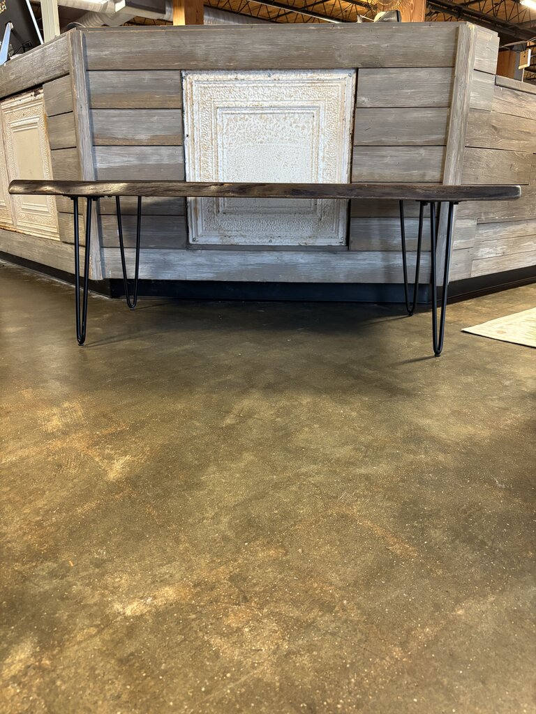 Wood/Metal Live Edge Hair Pin Legs Coffee Table