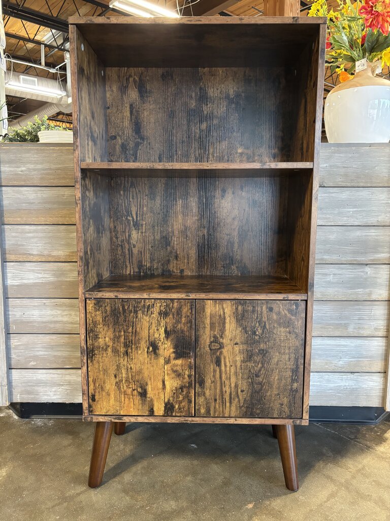 MCM Style Bookcase with Doors 23.75 X 12 x 47
