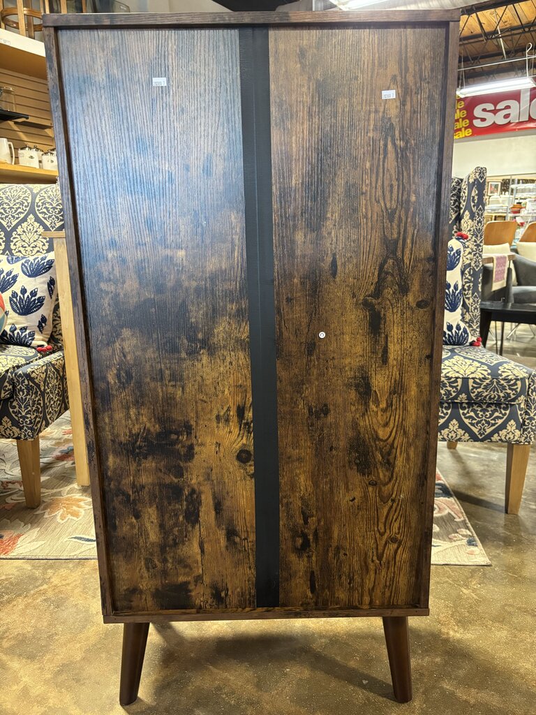 MCM Style Bookcase with Doors 23.75 X 12 x 47
