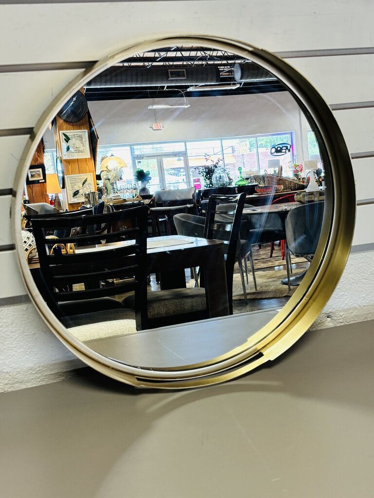 Round Metal Mirrored Serving Tray 18"R