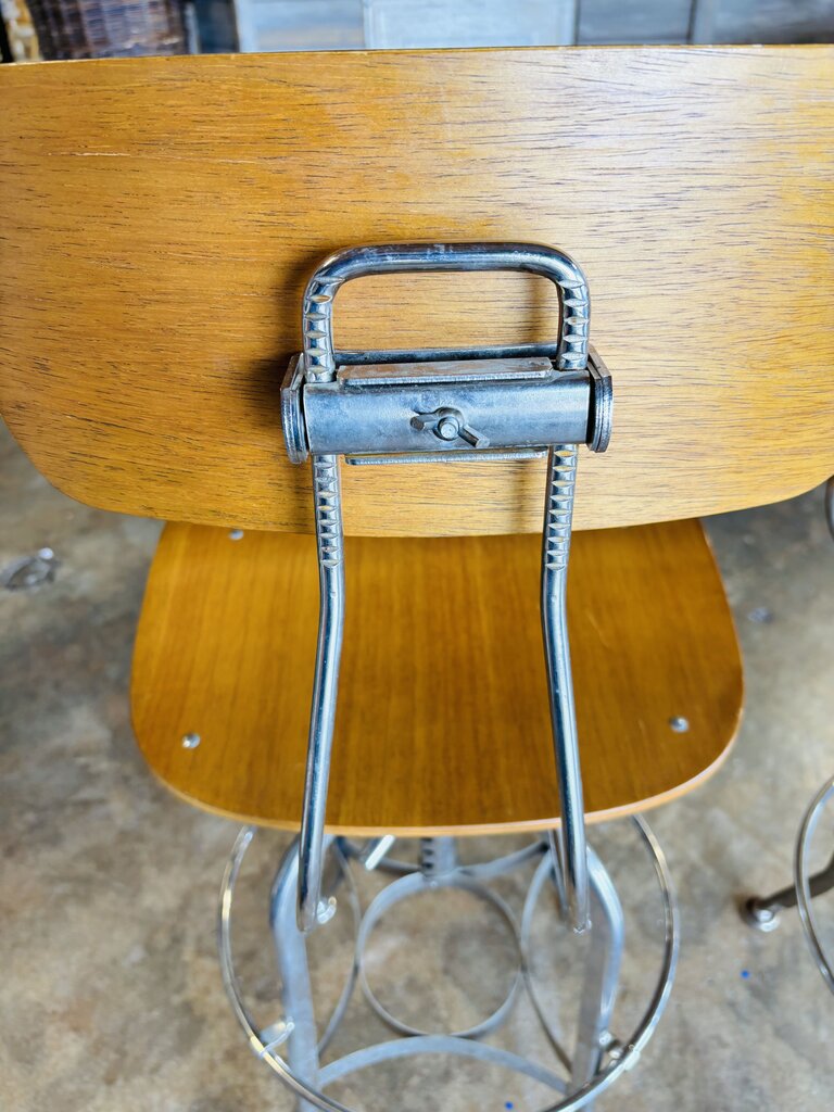 Vintage Drafting Adjustable Swivel Stools Pair
