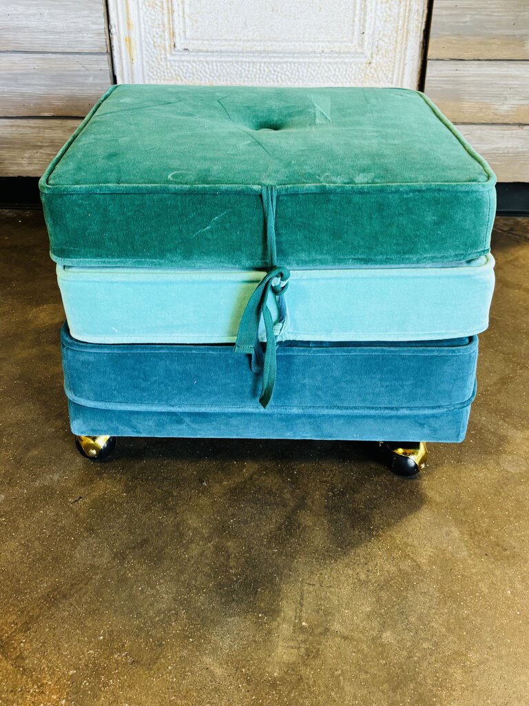 Velvet Stackable Ottoman on Wheels