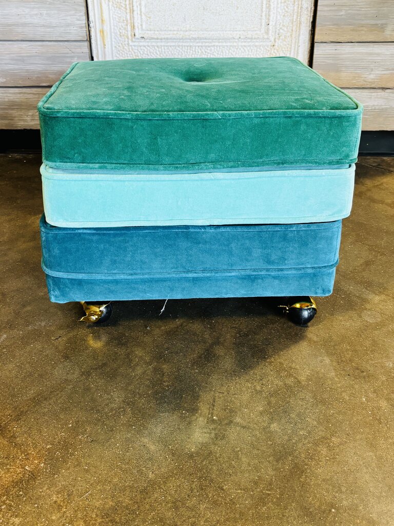 Velvet Stackable Ottoman on Wheels
