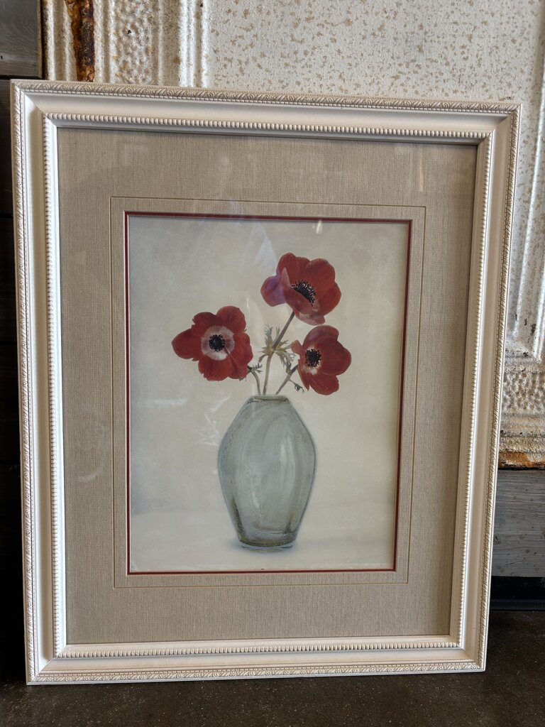 Poppy in Vase Art Framed 18.5" x 23"