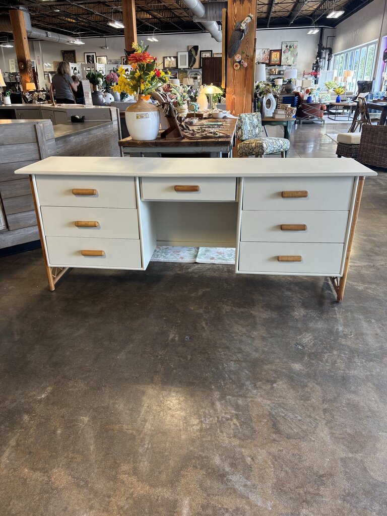 Painted Vanity/Desk with Bench 76 X 18.5 X 31