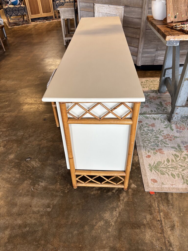 Painted Vanity/Desk with Bench 76 X 18.5 X 31