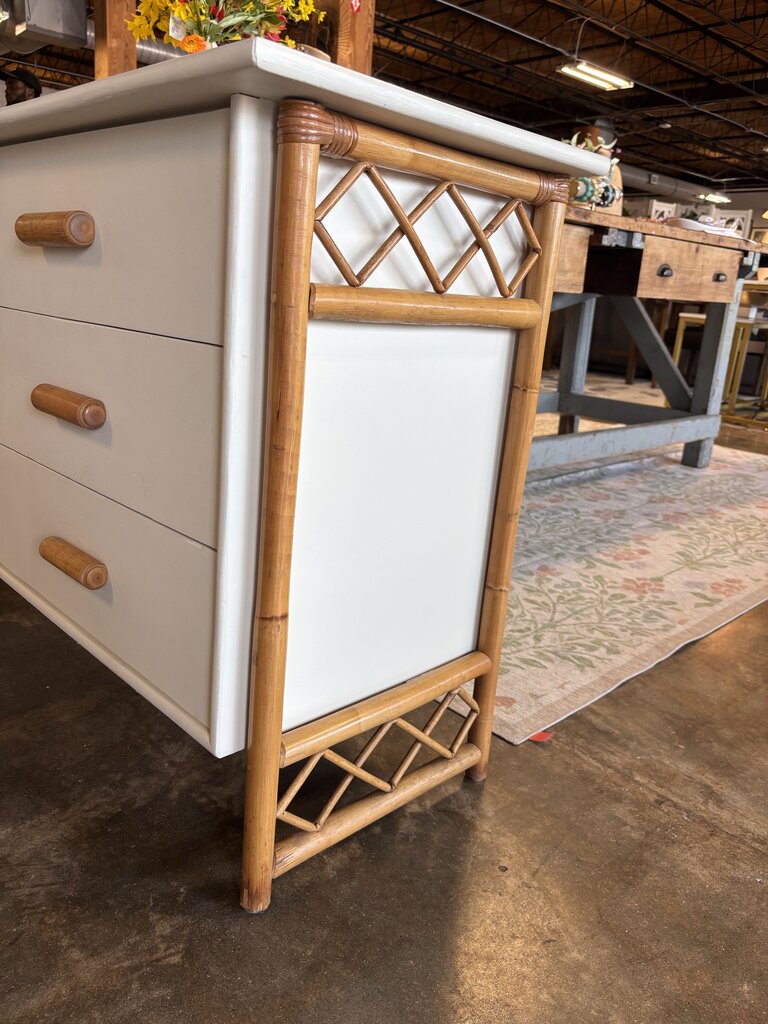 Painted Vanity/Desk with Bench 76 X 18.5 X 31