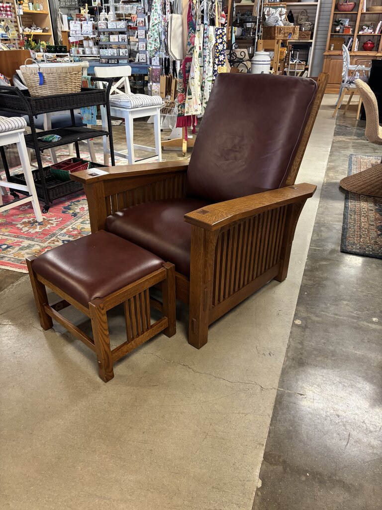 Mission Style Lounge Chair with Ottoman