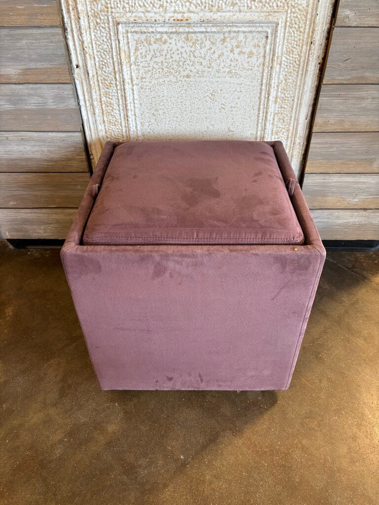 Rolling Storage Ottoman with Tray 18 X 18 X 19.5