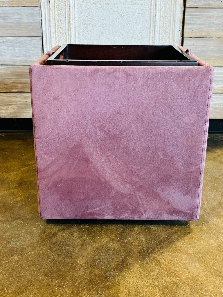 Rolling Storage Ottoman with Tray 18 X 18 X 19.5