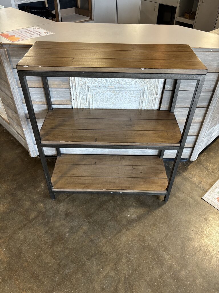 Wood/Metal 3 Tier Bookshelf 34 X 14 x 39.25