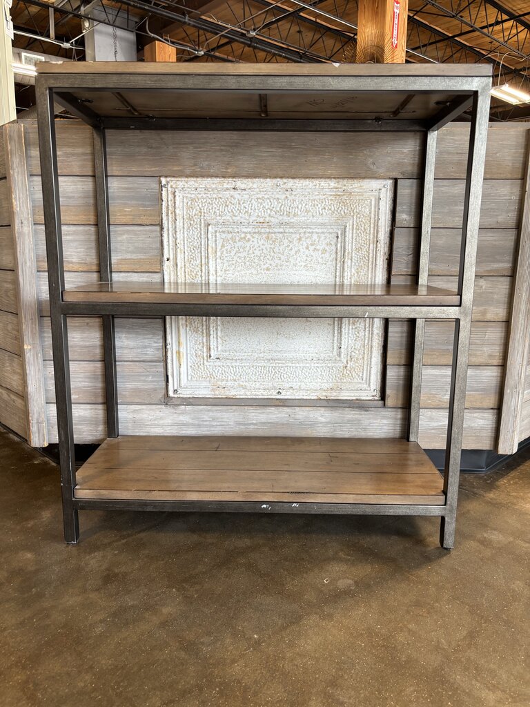 Wood/Metal 3 Tier Bookshelf 34 X 14 x 39.25