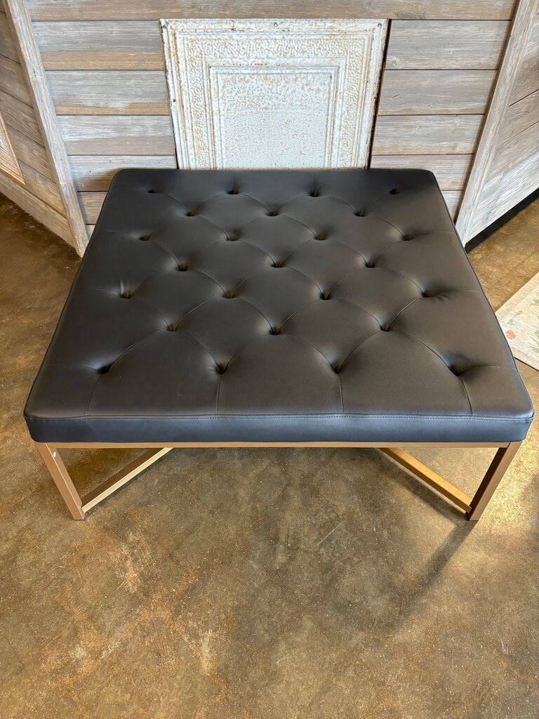 Faux Leather Tufted Square Ottoman 40 X 40 X 16.5