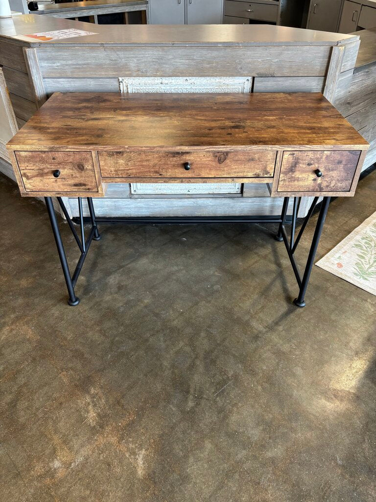 Wood/Metal 3 Drawer Desk 47.25 X 23.75 X 31