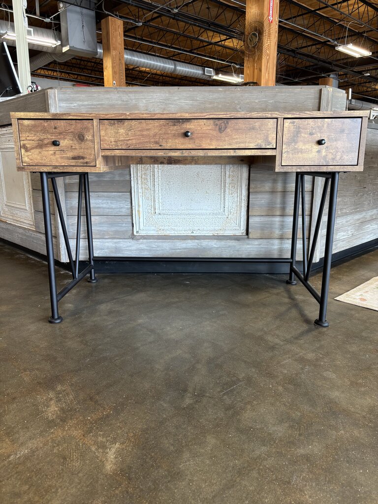 Wood/Metal 3 Drawer Desk 47.25 X 23.75 X 31