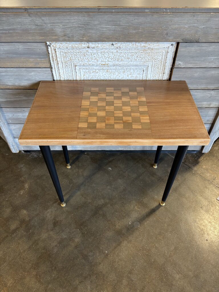 Vintage Checkerboard Game Table 30 X 17.25 X 25