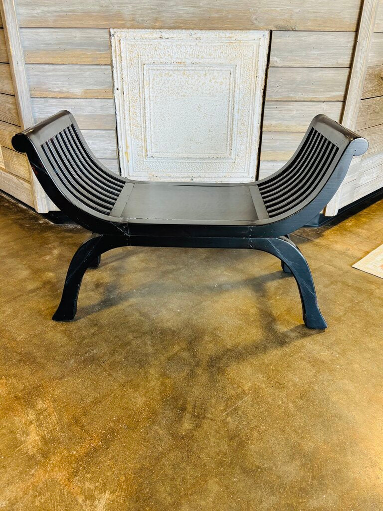 Black Curved Painted Bench