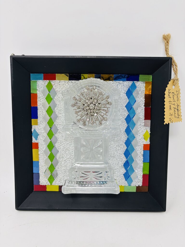 Framed Glass Column Stained Glass 9.5 X 9.5