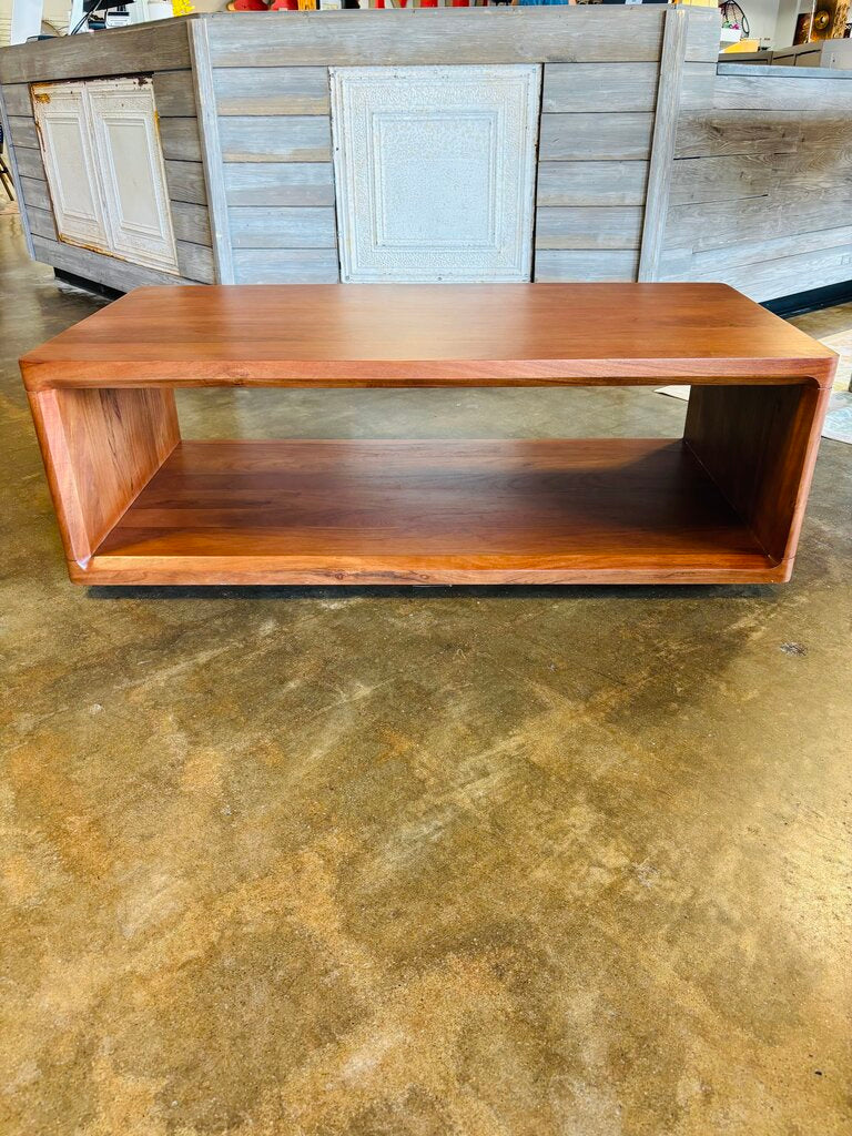 Open-Shelf Acacia Wood Coffee Table 48 X 24.5 X 16