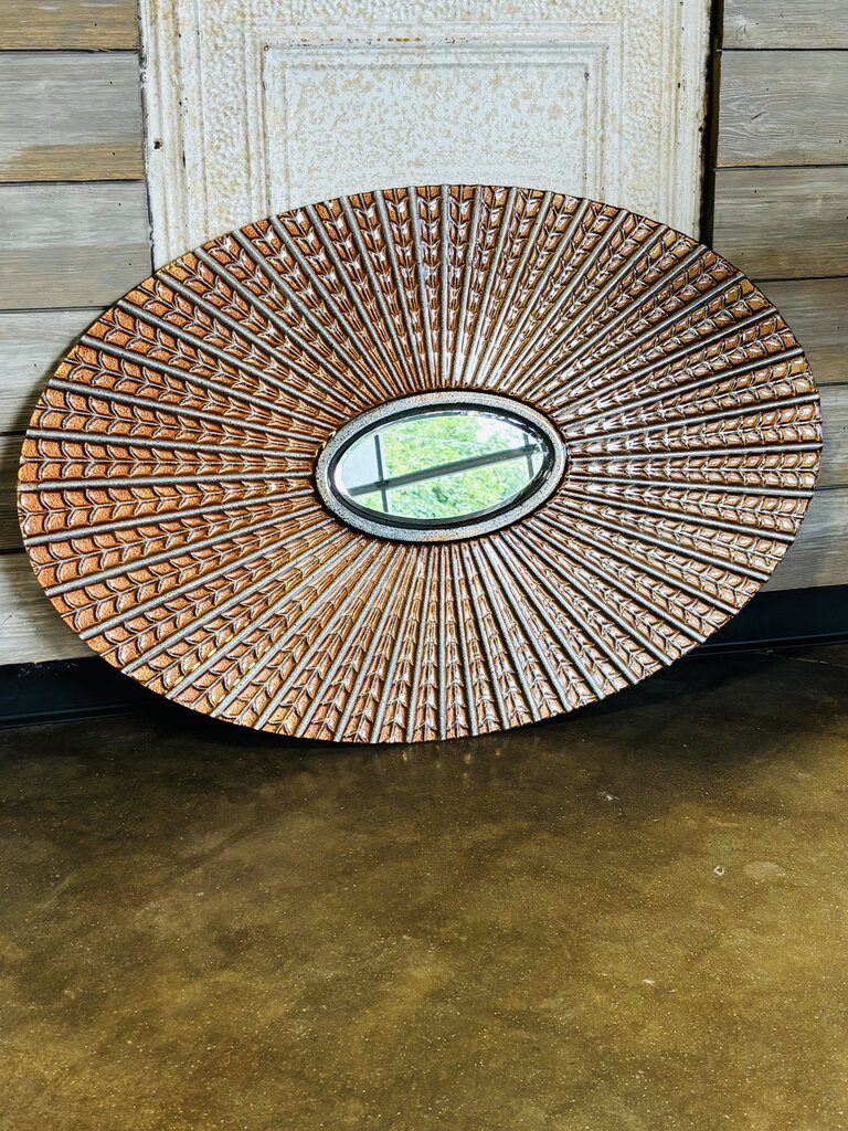 Oval Sunburst Glass Mirror 35 X 23