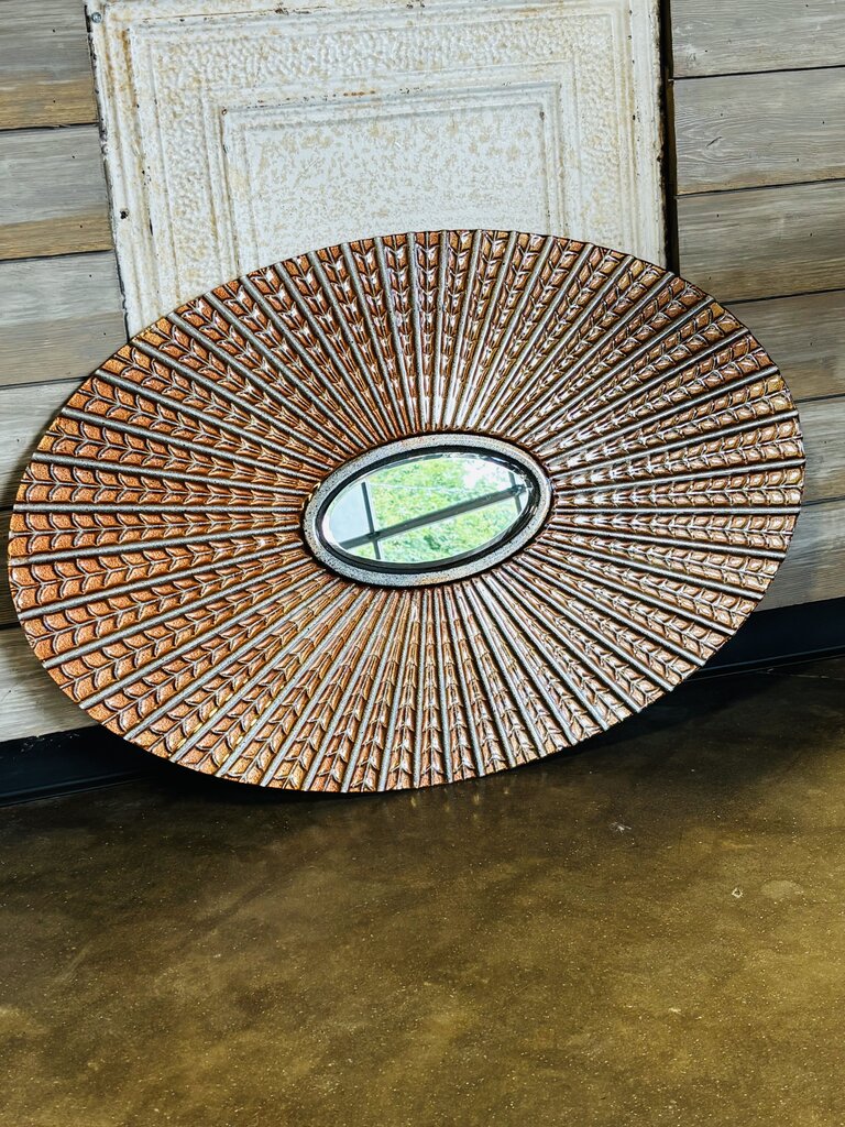 Oval Sunburst Glass Mirror 35 X 23