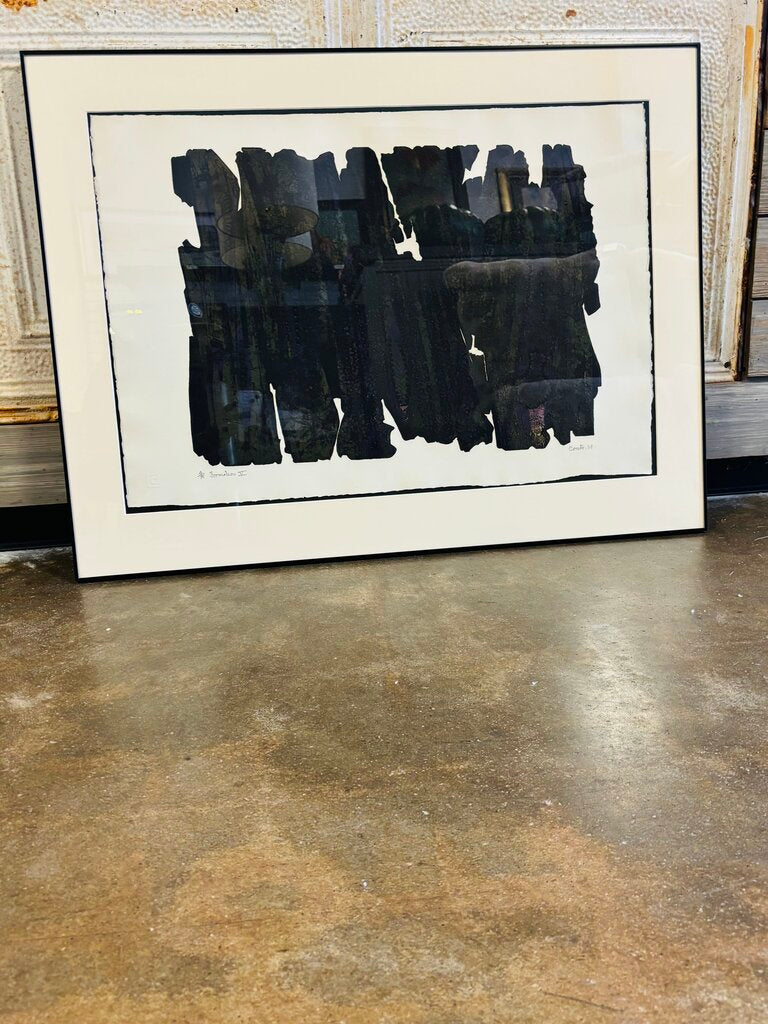 Framed Abstract Formations V Signed 36.5 X 27.5